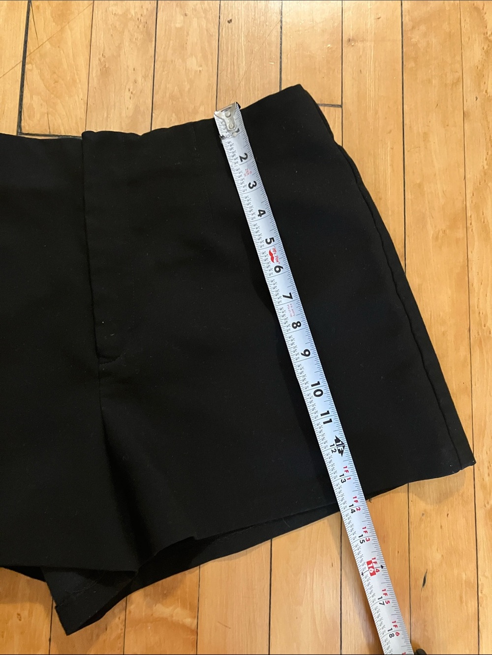 Zara Black Tailored Shorts Size XL 32 Neutral Solid Stretch Fitted Summer - Picture 6 of 8